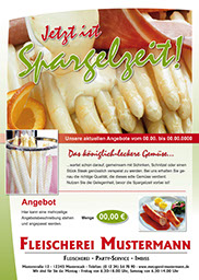 ENDERS Verkaufsförderungsaktion Spargel Fleischerei Metzgerei Werbung Flyer Plakat